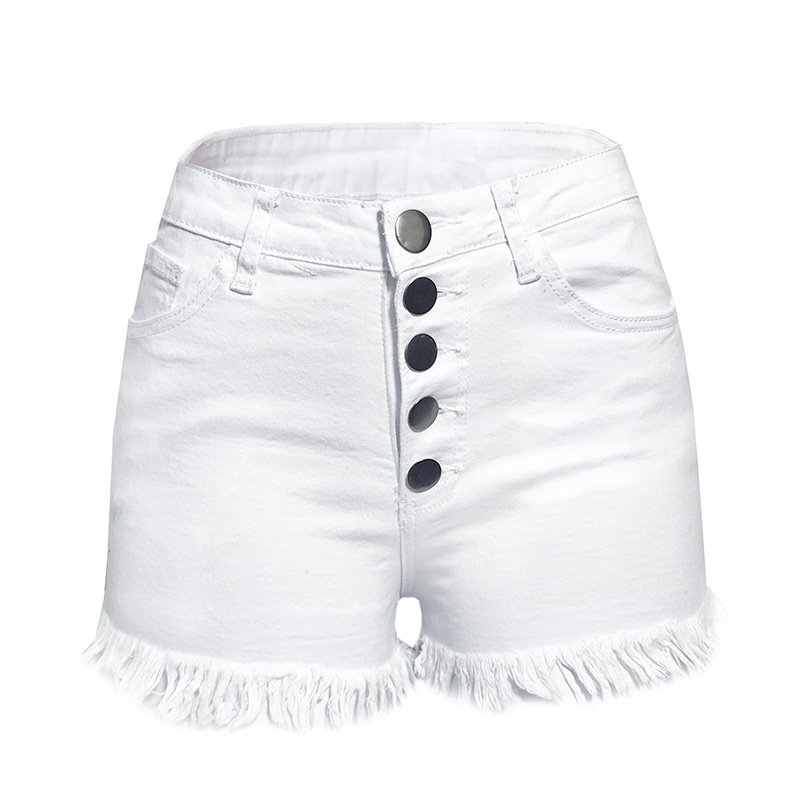 High waist slim stretch denim shorts - Image 5