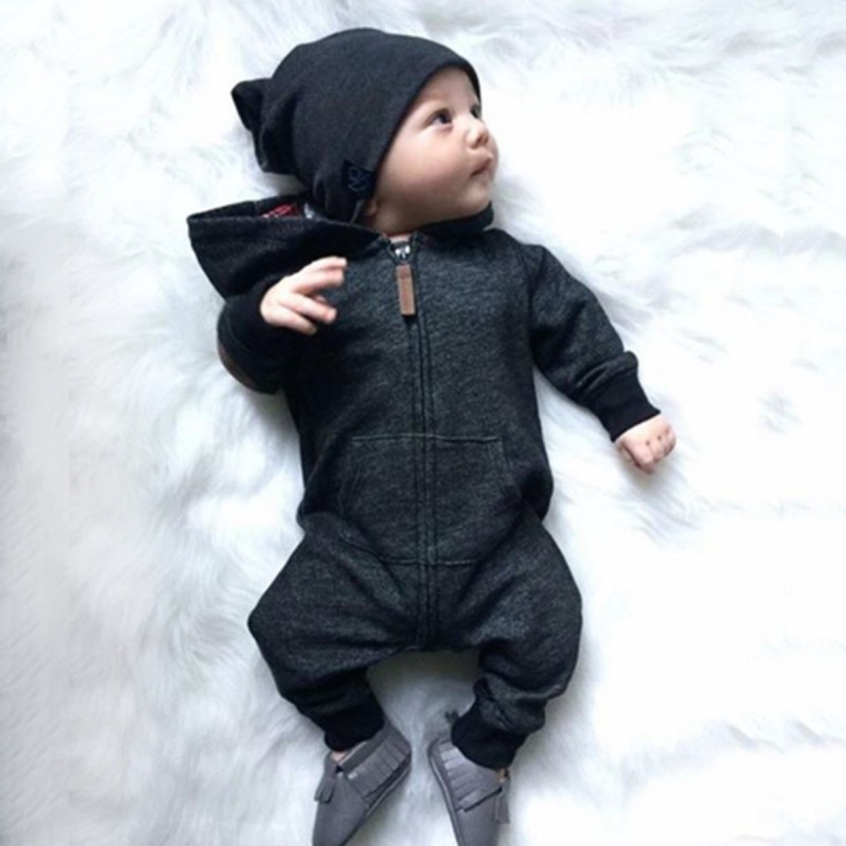 The New Boys' Long-Sleeved Hooded Jumpsuit - Image 2