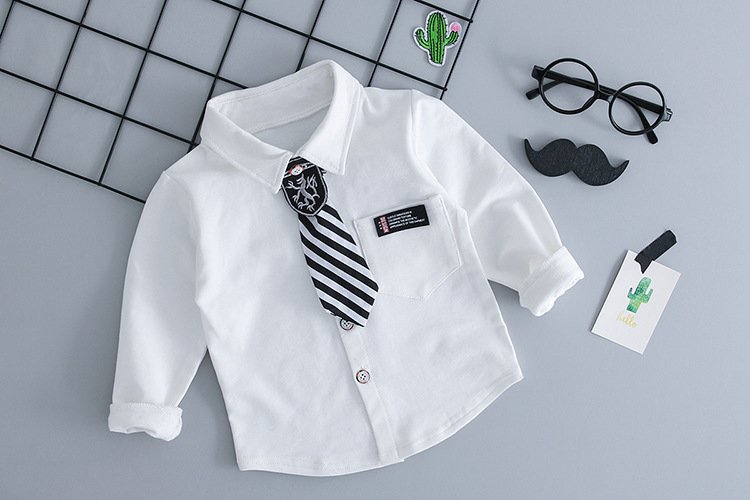 Boys' suit shirt tie two piece set - Image 3