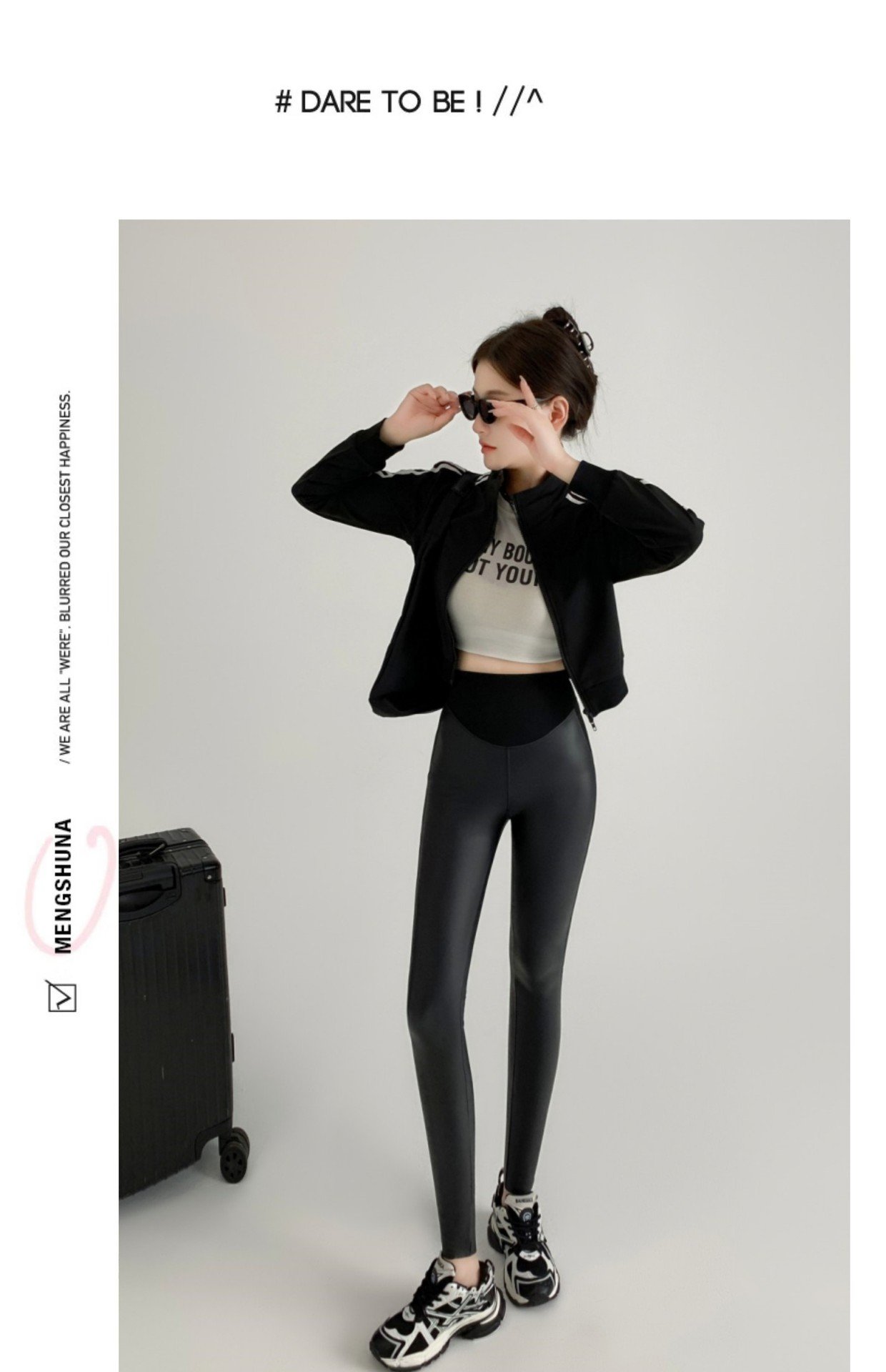 New Autumn And Winter Stretch Tight Leather Pants Pu Matte Thin Velvet Weight Loss Pants Leggings - Image 5