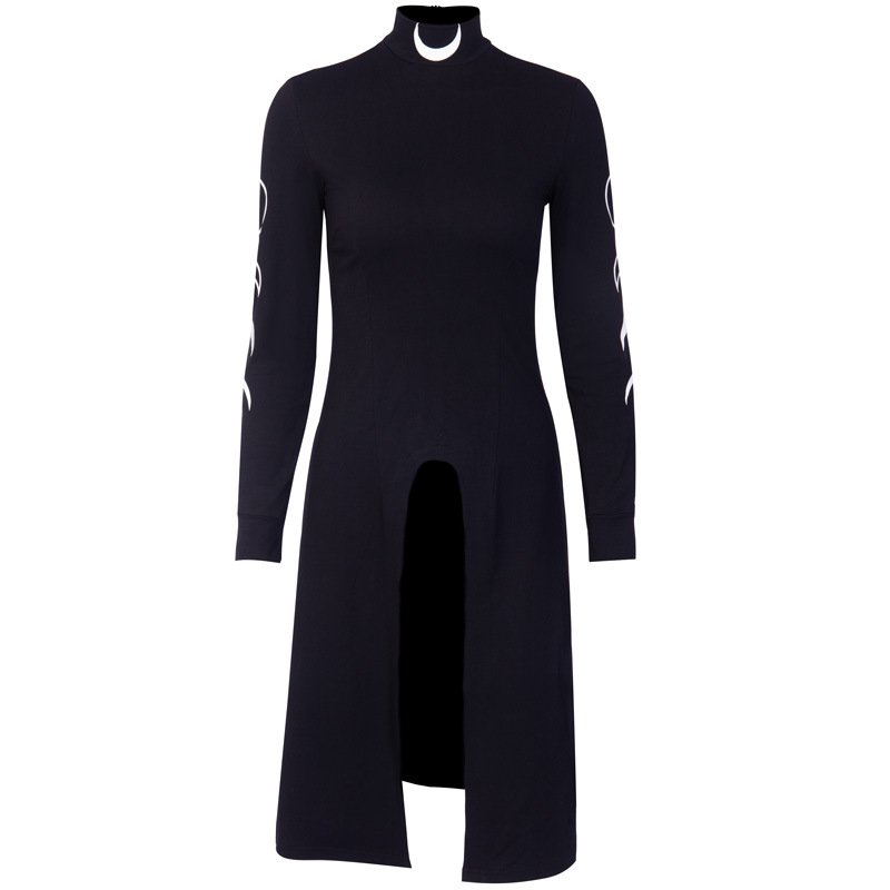 Personalized high collar split midi skirt - Image 7