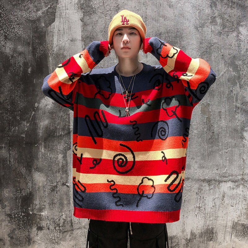 Sweater men's round neck loose and lazy - Image 2