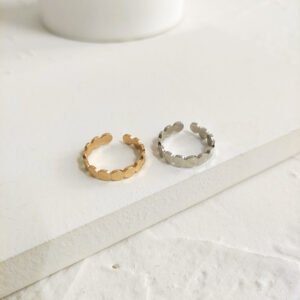 ins style European and American fashion round round women's wide face ring ring ring ring geometric wave point opening adjustable ring