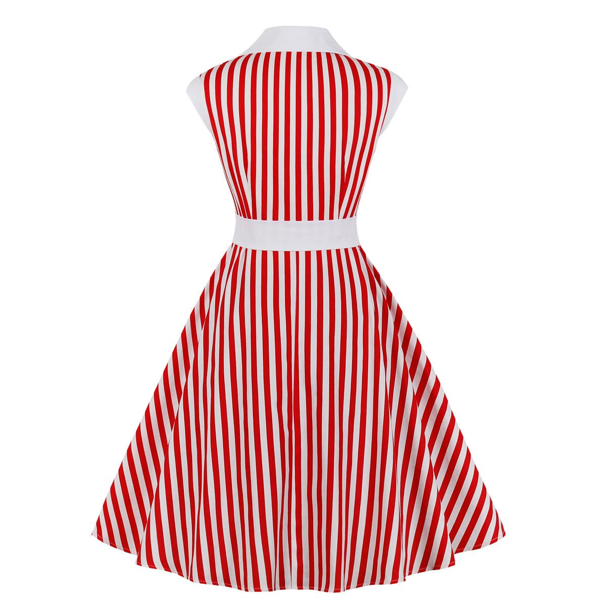 Half sleeve striped dress with lapel - Image 2
