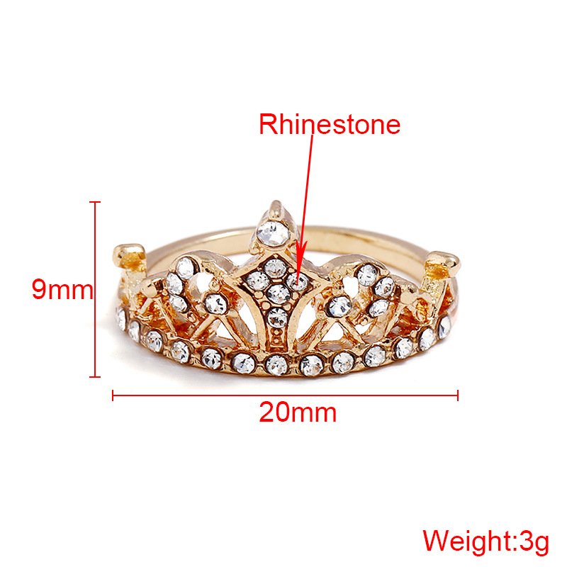 New ladies crown ring diamond ring Korean jewelry creative gift - Image 6