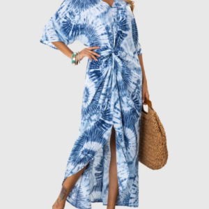 Printed V-neck dress