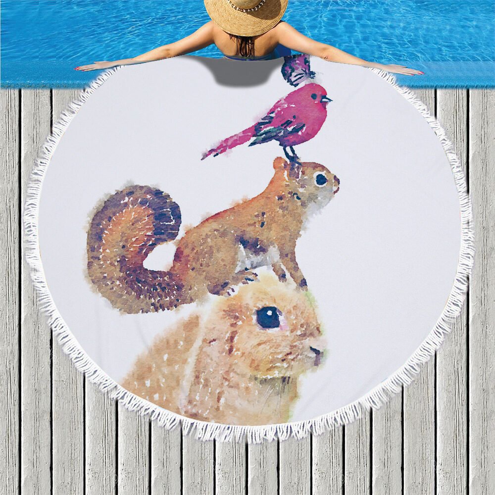 Round fringed beach towel - Image 2