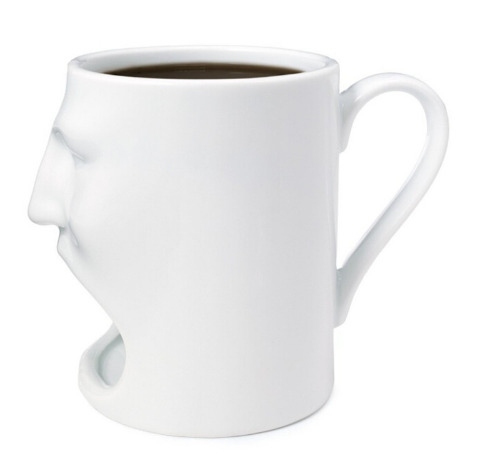 Ceramic double-layer face mug Ceramic hand cup Eating cake cup Breakfast milk cup Coffee biscuit cup - Image 2