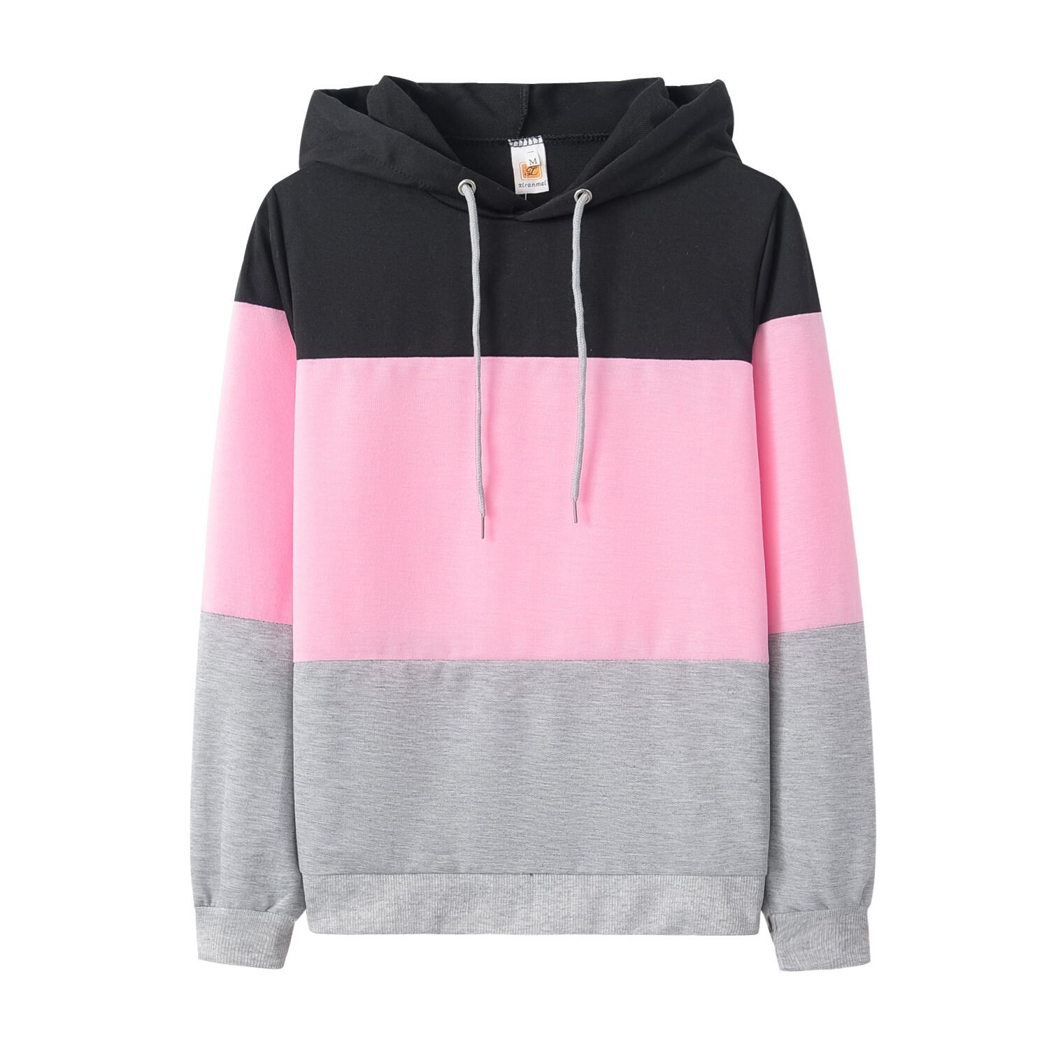 Colorblock Hood Featuring Loose Long Sleeves - Image 2