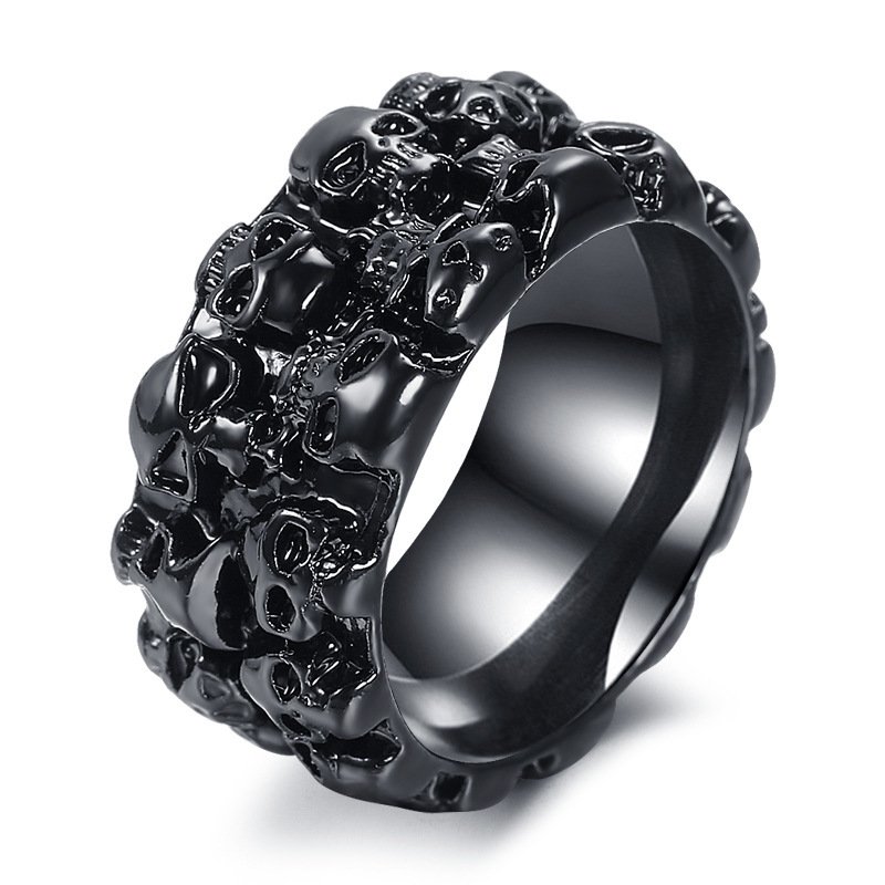Personalized Surrounding Skull Cool Geometric Ring - Image 2