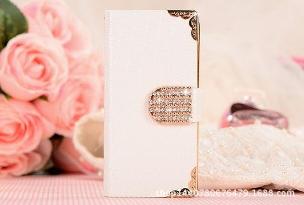 5S 5G Diamond Leather Wallet Card Case Leather Case Leather Case - Image 3