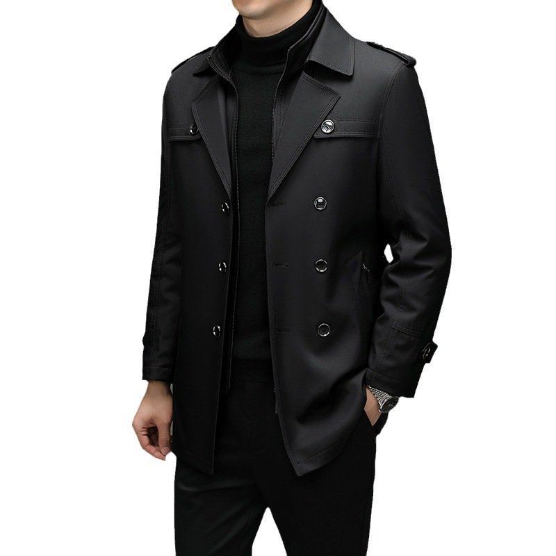 Men's Duster Mid-length Detachable Liner With Cotton Belt - Image 5
