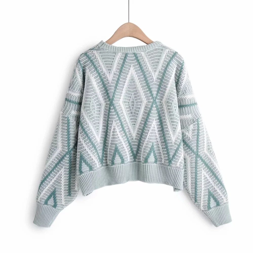 Contrast color lazy pullover sweater - Image 8