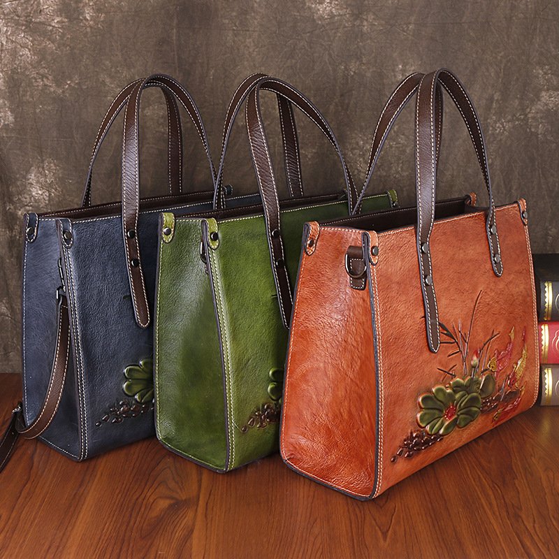 The New First Layer Cowhide Large Capacity Versatile Handmade