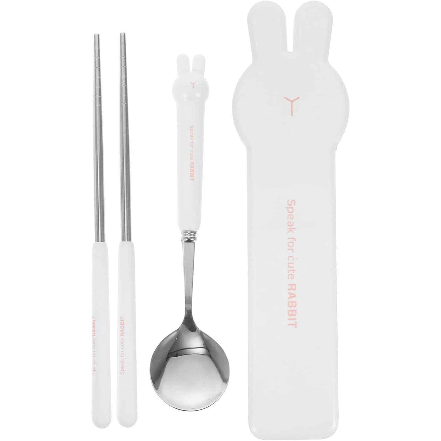 1 Set Reusable Silverware Reusable Camping Silverware Chinese Chopstick Travel Utensils With Case Travel Chopsticks Spoons Silverware Spoon Fork Pp White Stainless Steel Student - Image 15