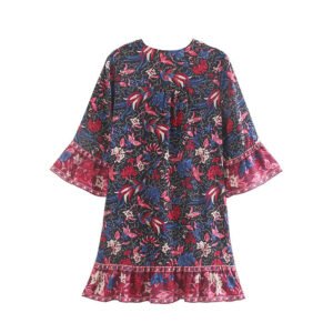 Printed sleeve dress