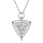 S925 Sterling Silver Simple Elk Hangtag Necklace Ins Style