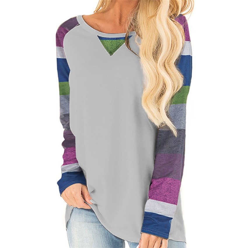 Raglan sleeve t-shirt striped long sleeves - Image 2