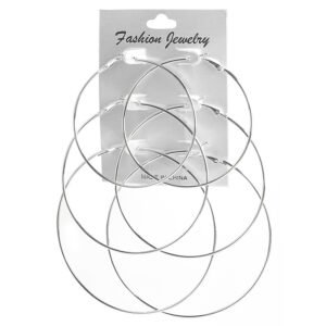 Metal size circle earrings