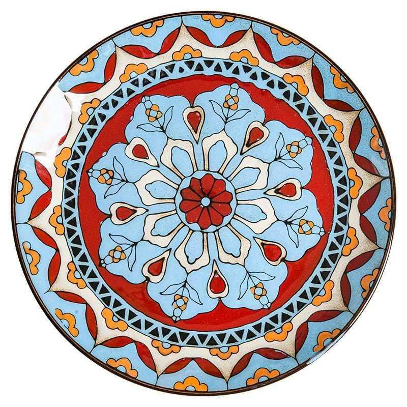 Hand painted ceramic plate round dinner plate - Image 5