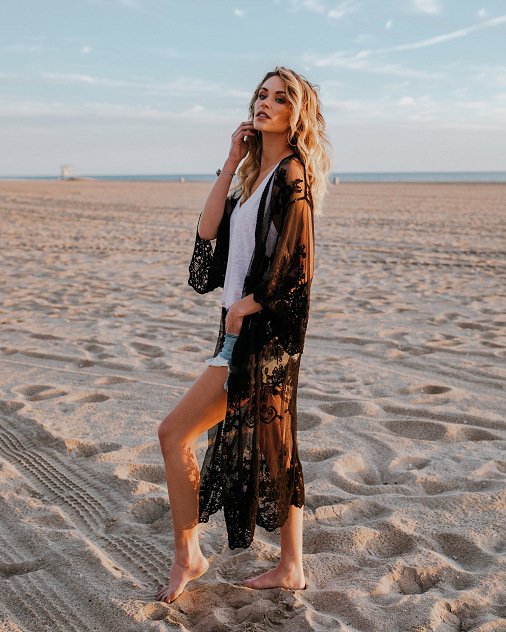 Mesh beach holiday blouse - Image 3