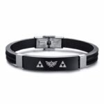 Stainless steel curved brand bracelet