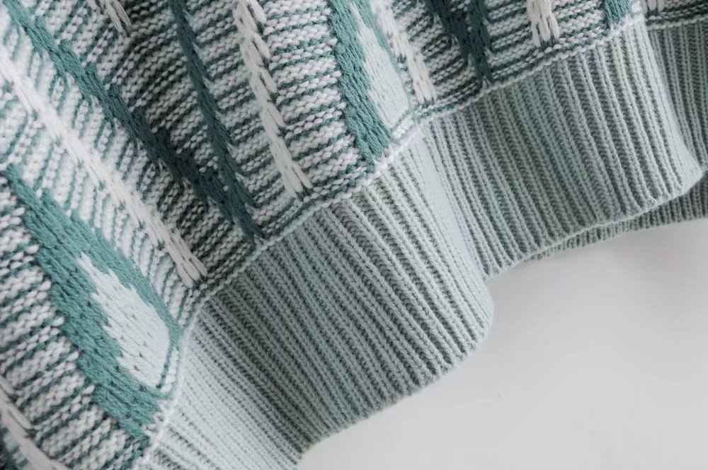 Contrast color lazy pullover sweater - Image 5