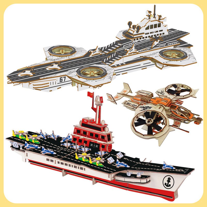 Wooden Model Of Assembled Military Ship - Image 2
