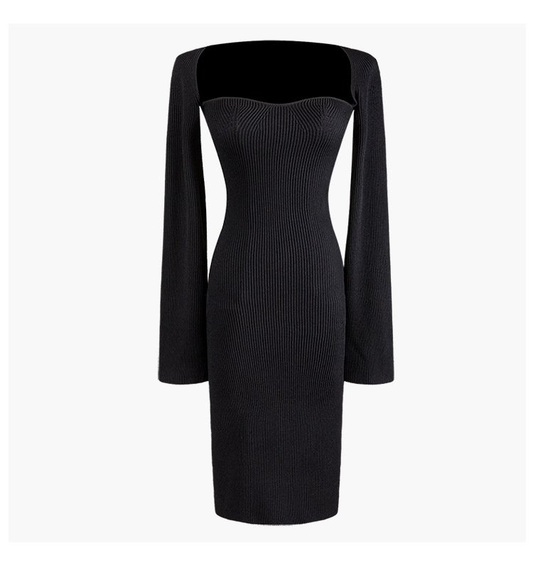 Flared sleeve knitted dress - Image 5