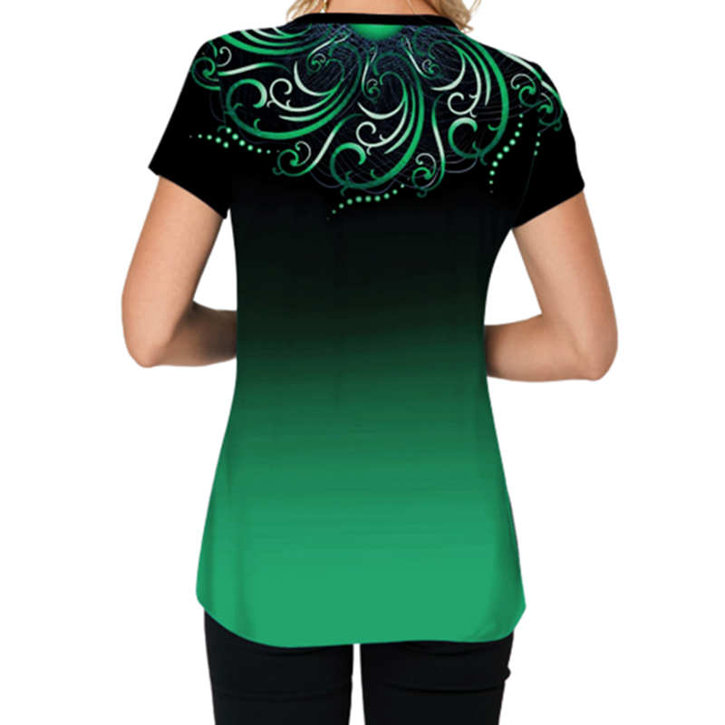Short-sleeved gradient casual T-shirt - Image 2