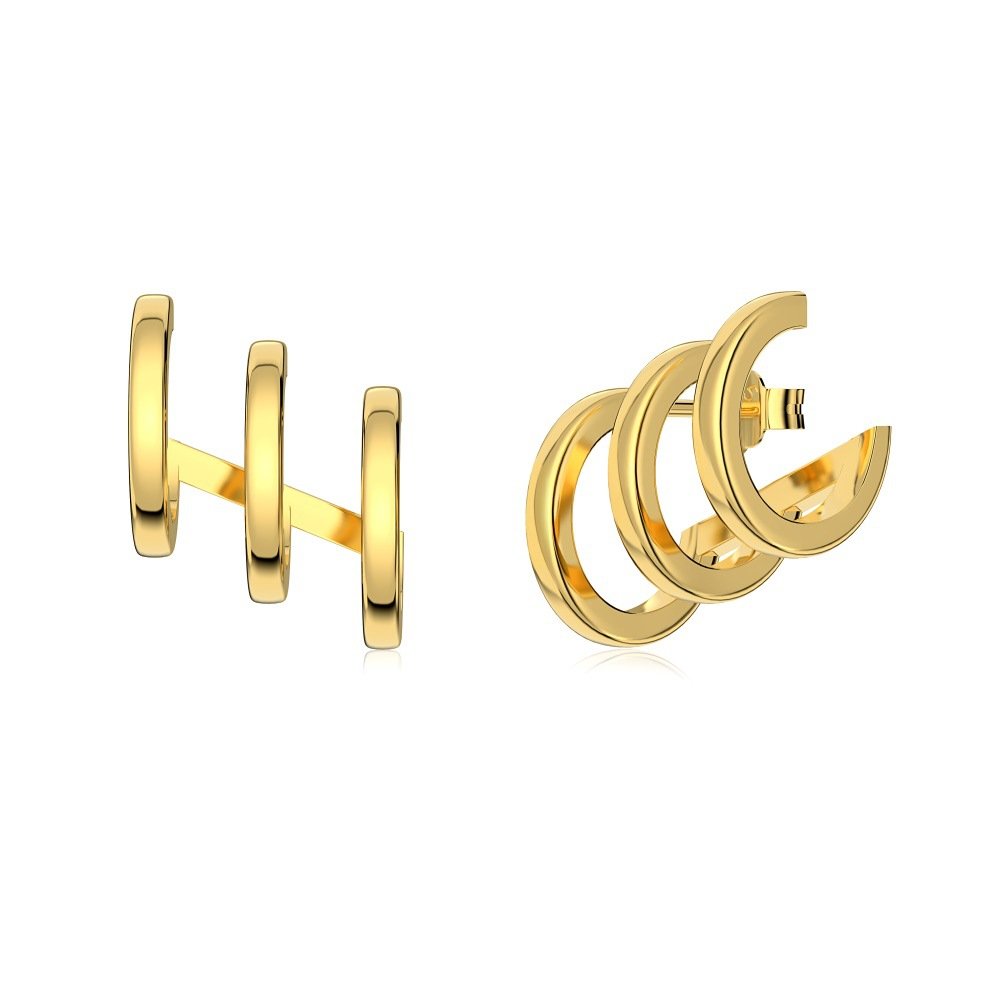 S925 Sterling Silver Multi-layer Line Twin Simple Fashion Design Small Women's Ear Studs - Image 5