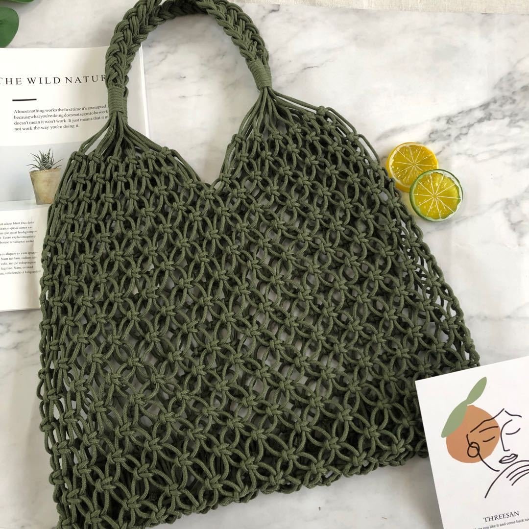 Mesh hollow unlined straw bag casual woven bag - Image 11