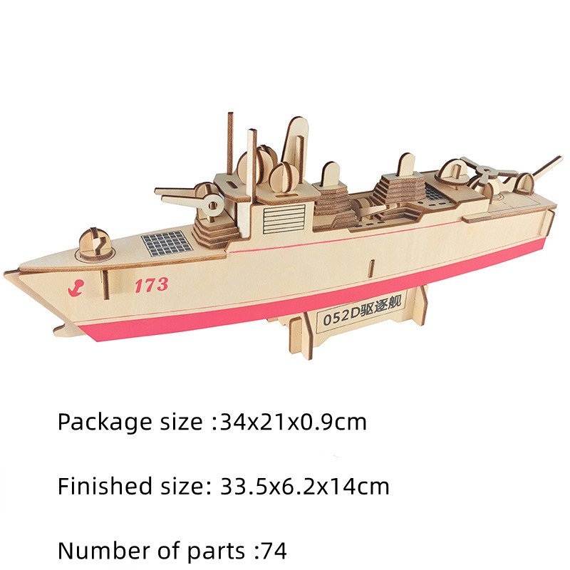 Wooden Model Of Assembled Military Ship - Image 9