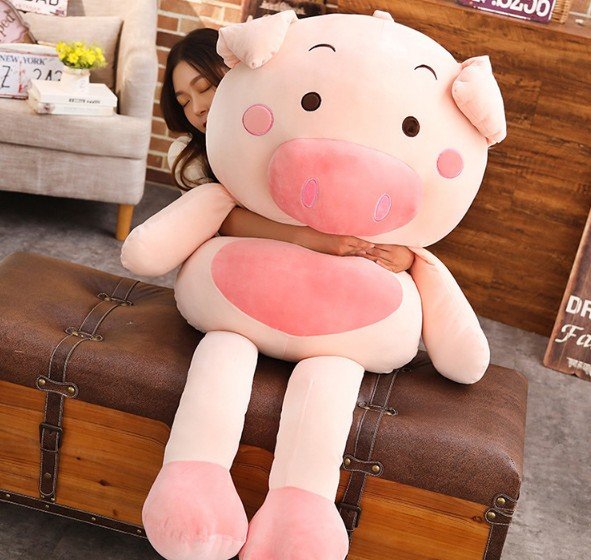 Stuffed toy shy pig - Image 2