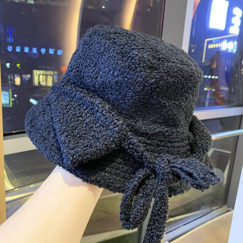 Lamb Velvet Double-Sided Fisherman Hat Female Windproof Cap - Image 2