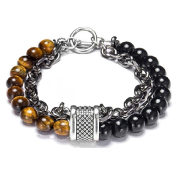 European And American Frosted Map Stone Men's Bracelet - Image 4
