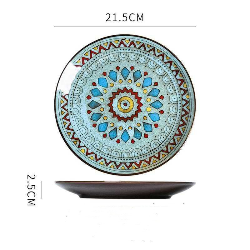 Hand painted ceramic plate round dinner plate - Image 7
