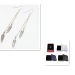 Leaf earrings tassel chain feather earrings