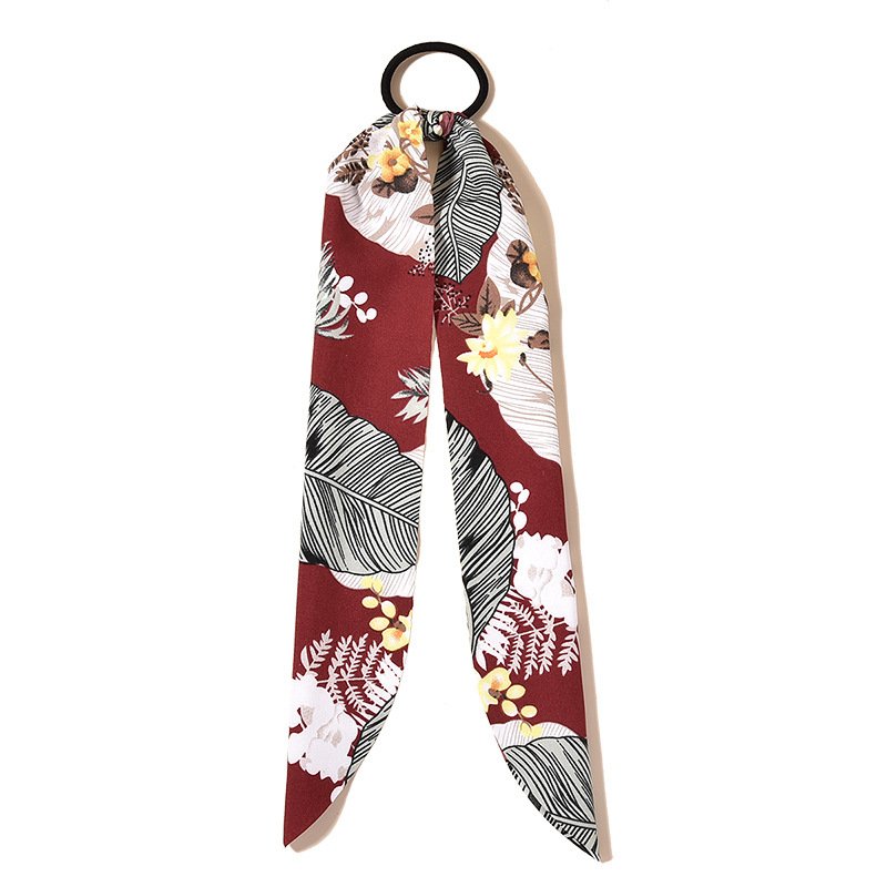 Ribbon silk cloth floral hair rope - Image 5