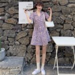 French retro floral skirt