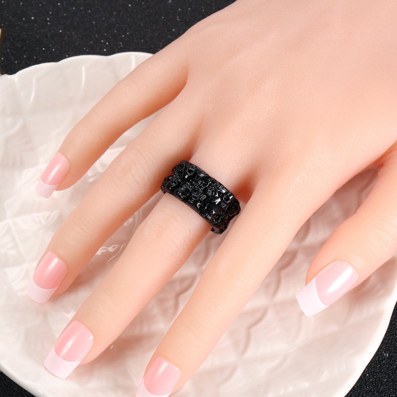 Personalized Surrounding Skull Cool Geometric Ring - Image 4