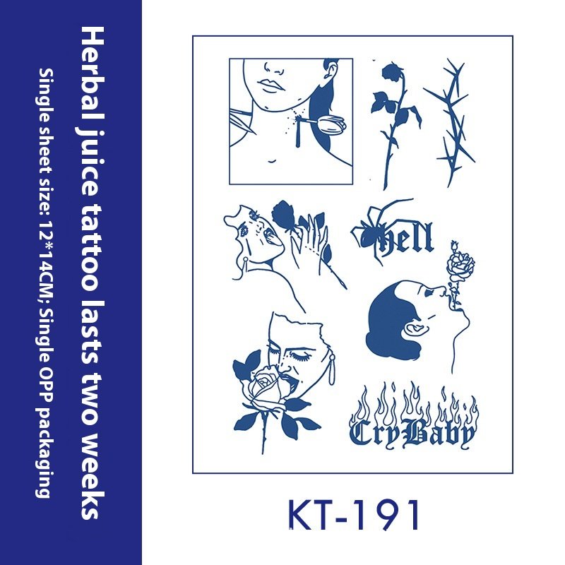 Tattoo Sticker English Letters Ins Style Men's Dark Women's Waterproof - Image 37