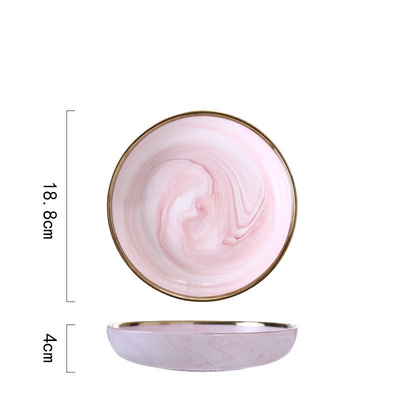 Pink Marble Phnom Penh Ceramic Dinner Plate - Image 7