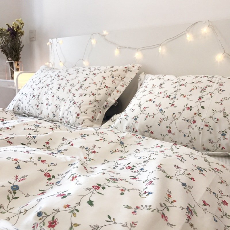Four-piece set of small floral cotton bed - Image 2