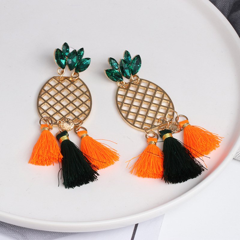 Pineapple tassel earrings - Image 3
