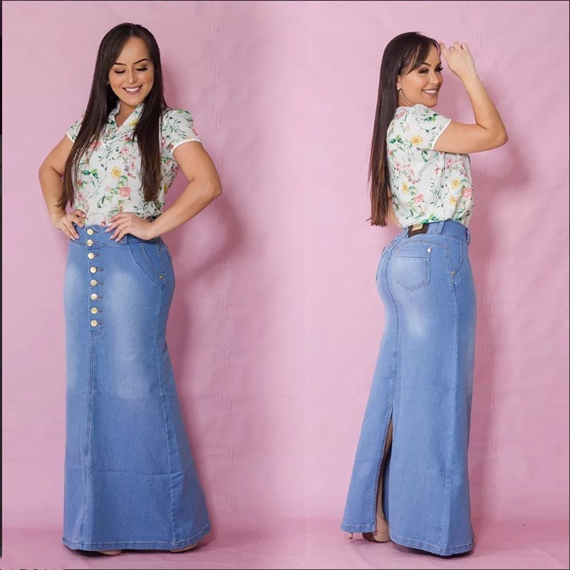 Hot Style Slim Slimming Denim Ladies Long Skirt - Image 2
