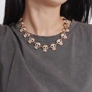 Skull geometric necklace