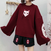 Red sweater women autumn design short top - Image 4