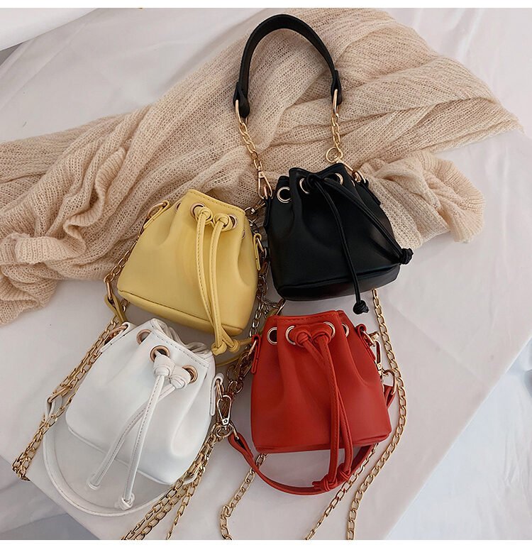 Mini drawstring shoulder messenger handbag