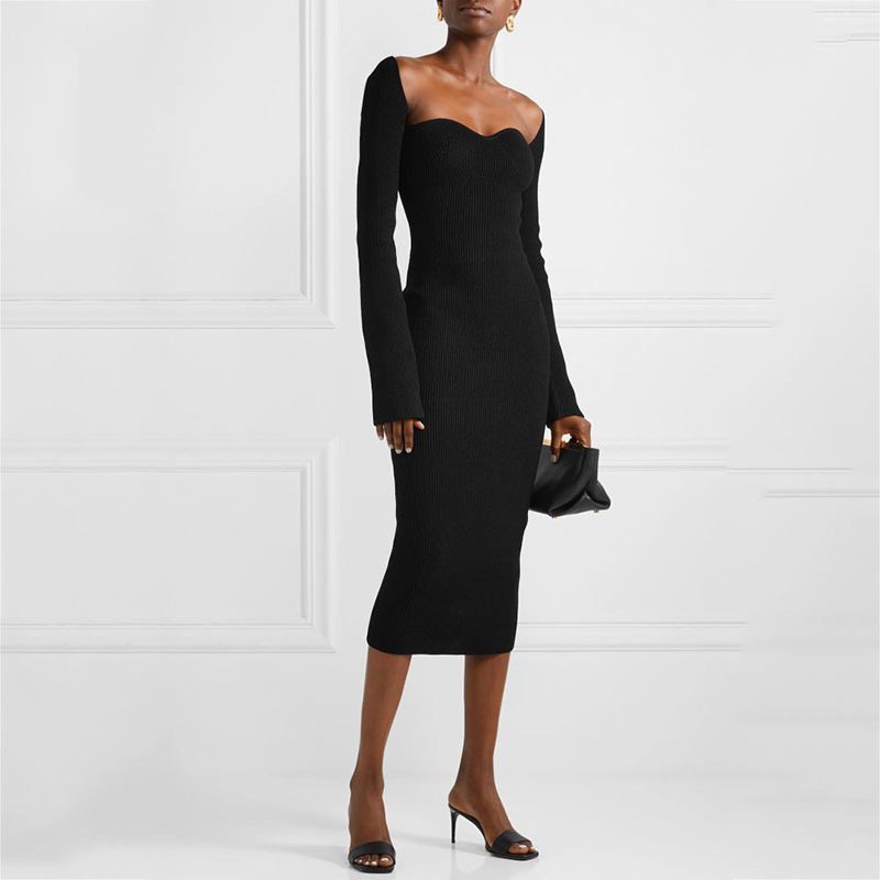 Flared sleeve knitted dress - Image 3
